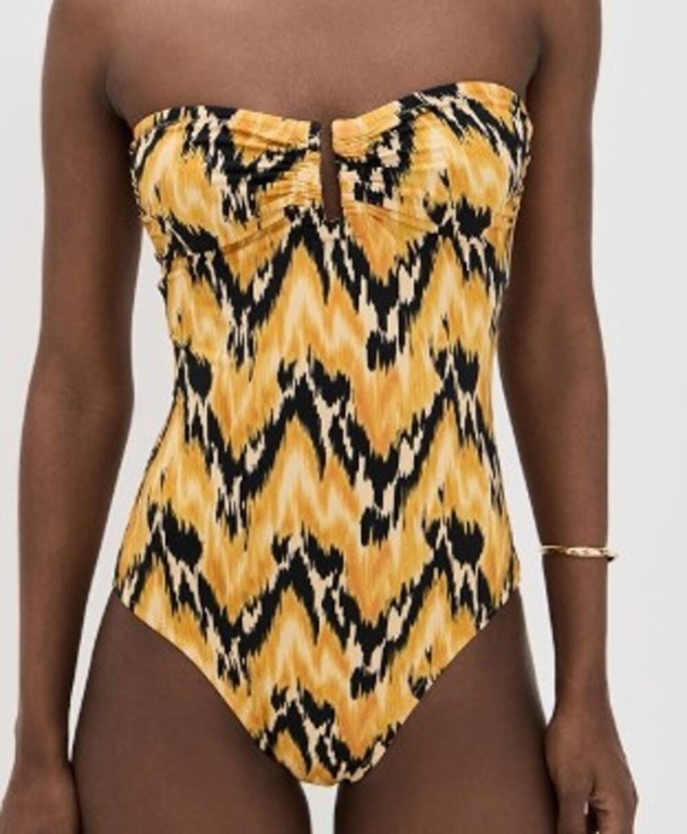 NWT Ulla Johnson Monterey Strapless Maillot in Solara Sz. S